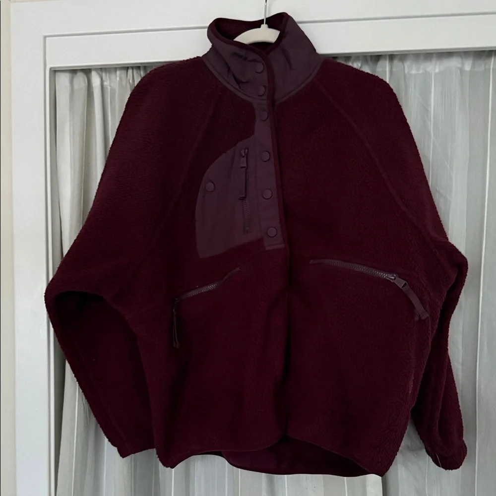 FP Movement Hit The Slopes Fleece Jacket in MAROON Sz XS S L $178 Retail NWT - Picture 5 of 10